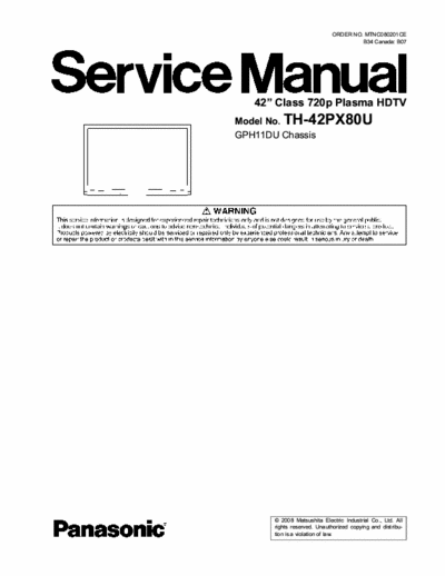 PANASONIC TH-42PX80U service manual
